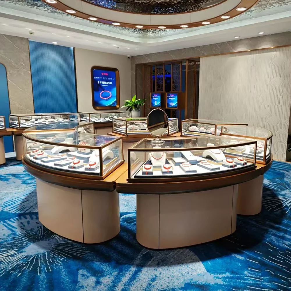 보석 디스플레이 테이블의 조명 효과 및 디스플레이 기술은 무엇입니까?